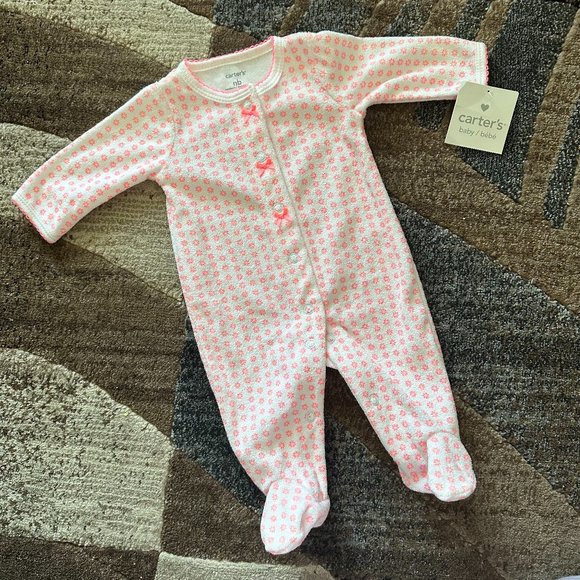 Carter's Onesie with Cute Pink Flowers and Bows (Newborn) - Picture 1 of 5